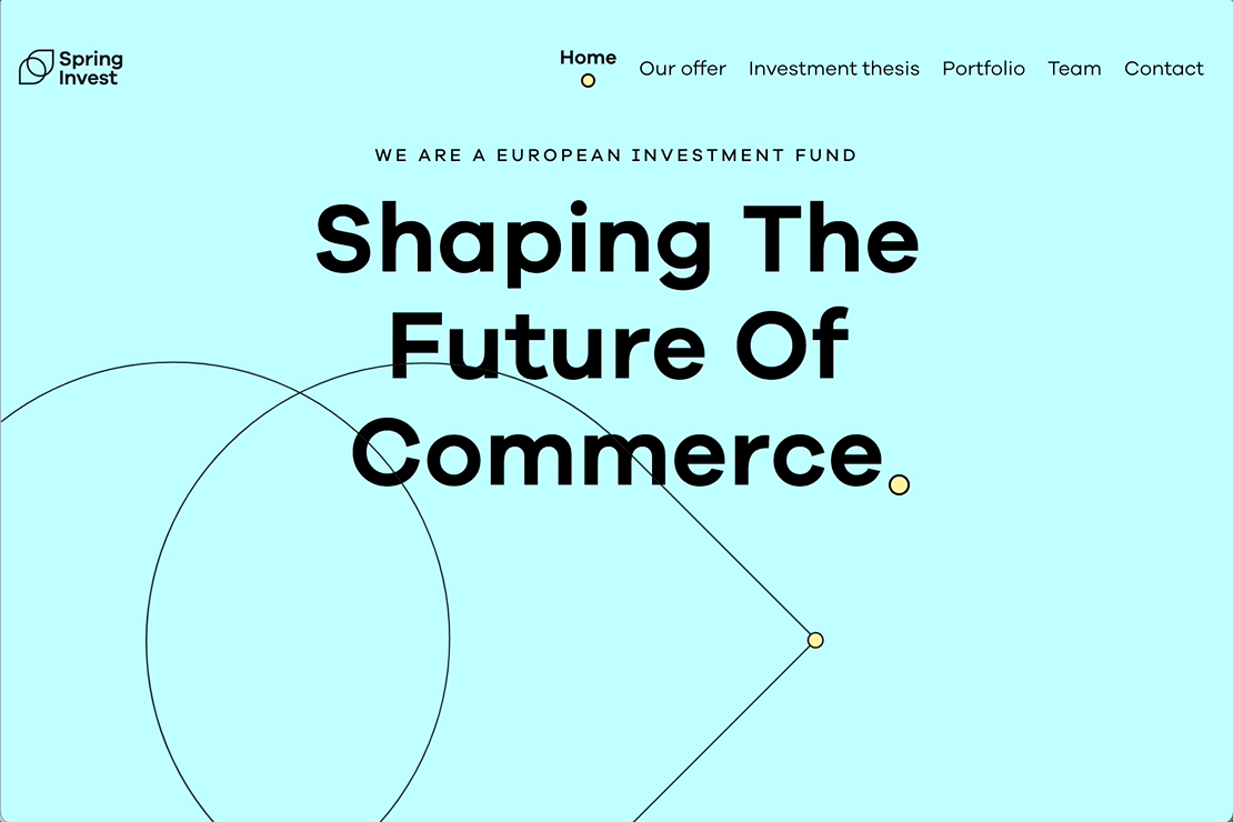 Animated GIF showing animated page transitions on a website.
