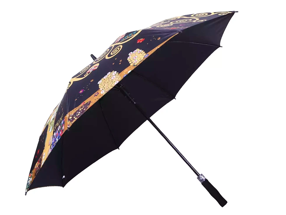 サムネイル： クリムト「生命の樹」自動開閉長傘 アート傘 93cm 晴雨兼用