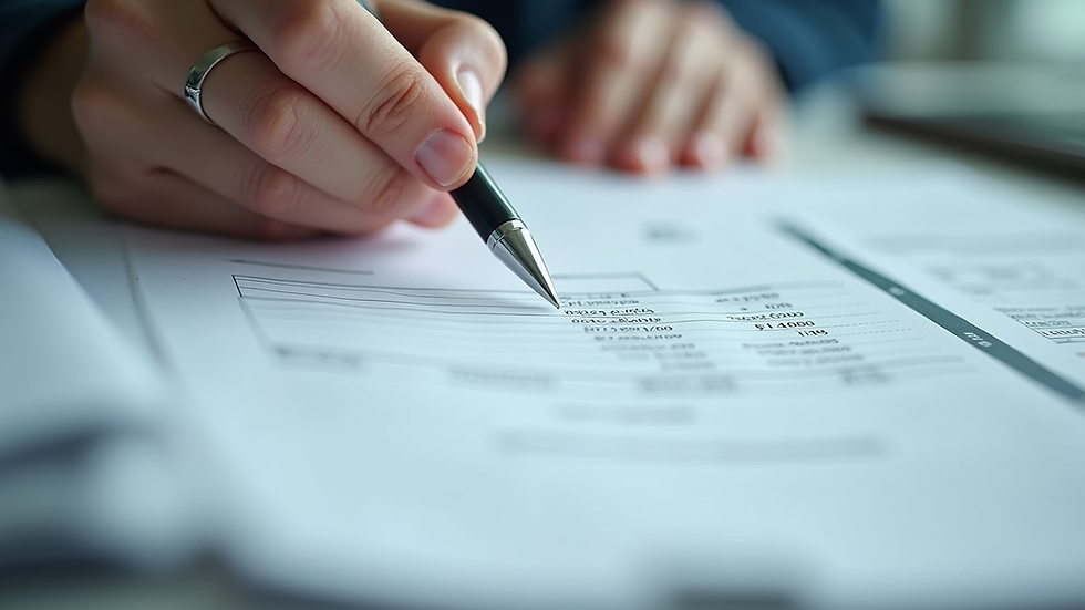 Eye-level view of a financial ledger with neatly organized entries