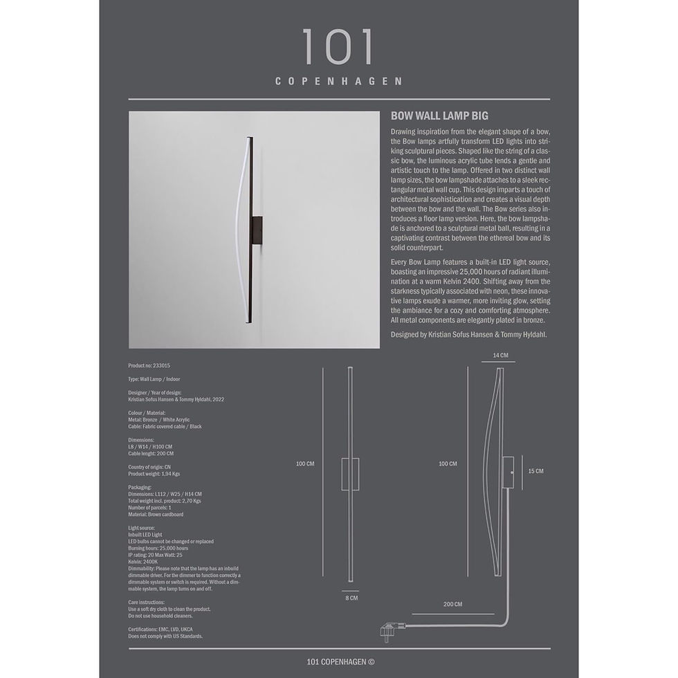 Thumbnail: Bow Wall Lamp - Big - Bronze