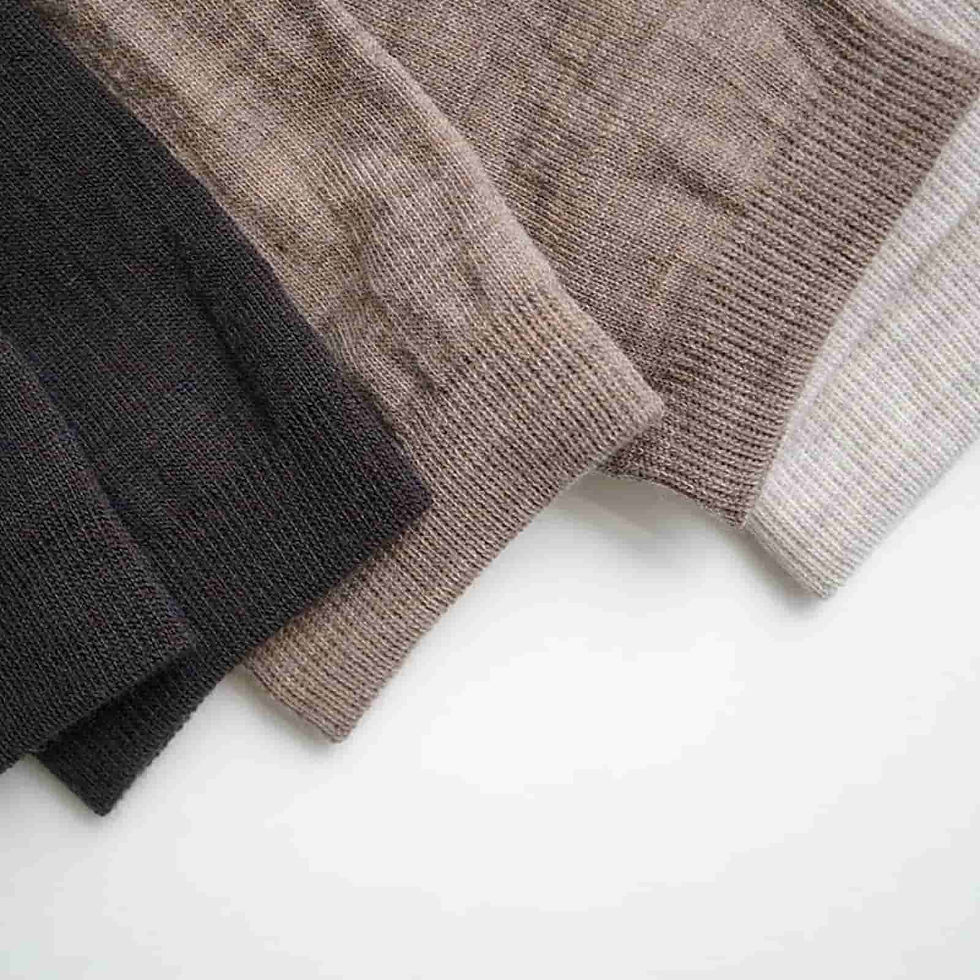 Thumbnail: Silk & Wool Double-Faced Socks - Light Grey
