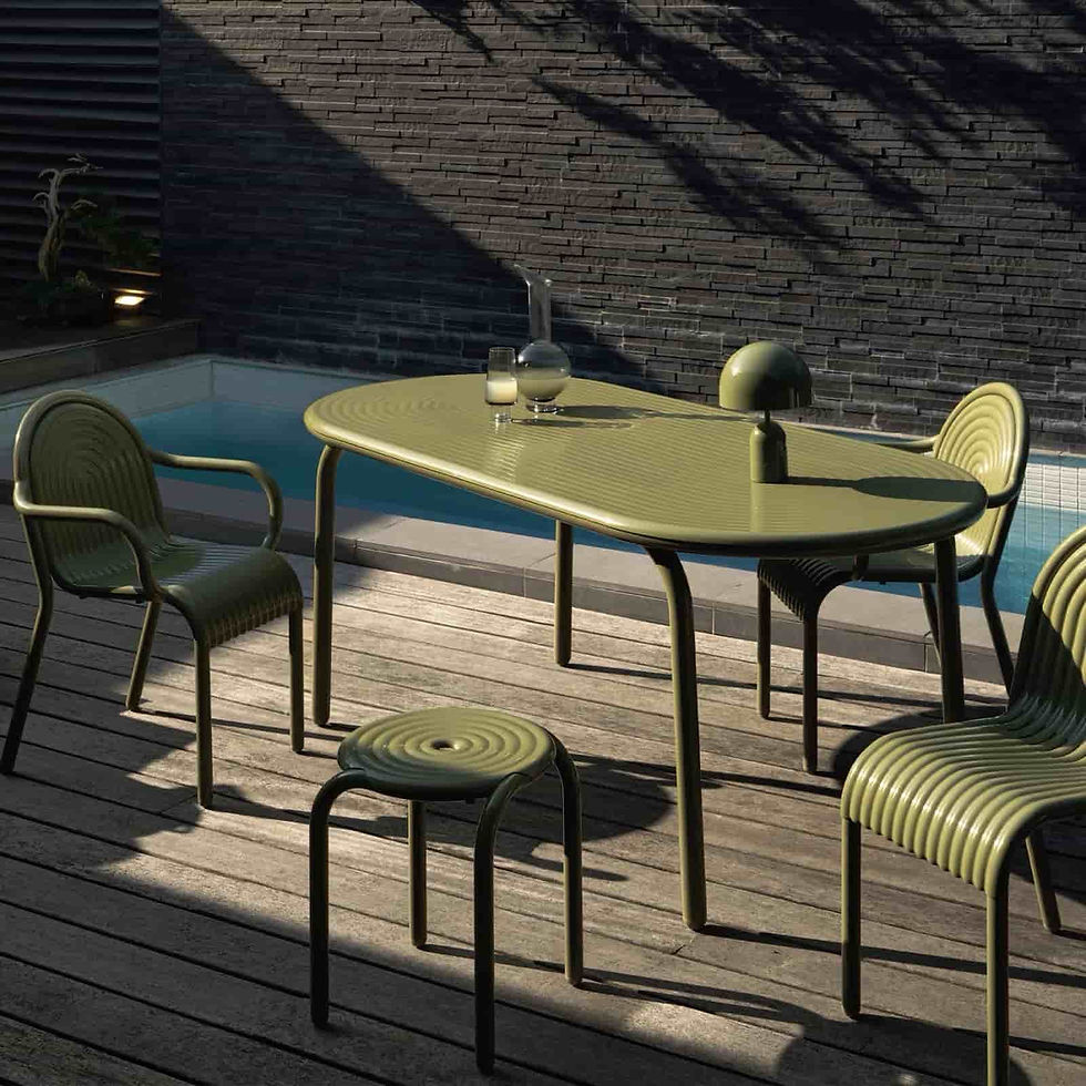 Thumbnail: Tom Dixon - Groove Outdoor Large Obround Table - Moss
