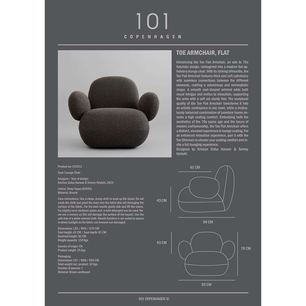 Thumbnail: Toe Armchair Flat - Deep Taupe