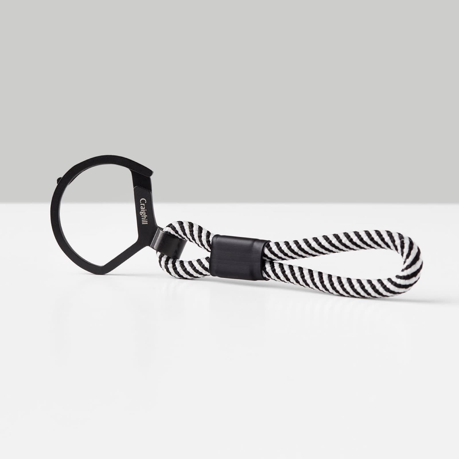Rope Split Ring Keyring - White