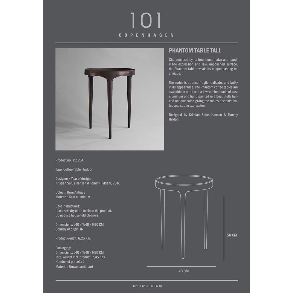 Thumbnail: Phantom Table - Tall - Burn Antique