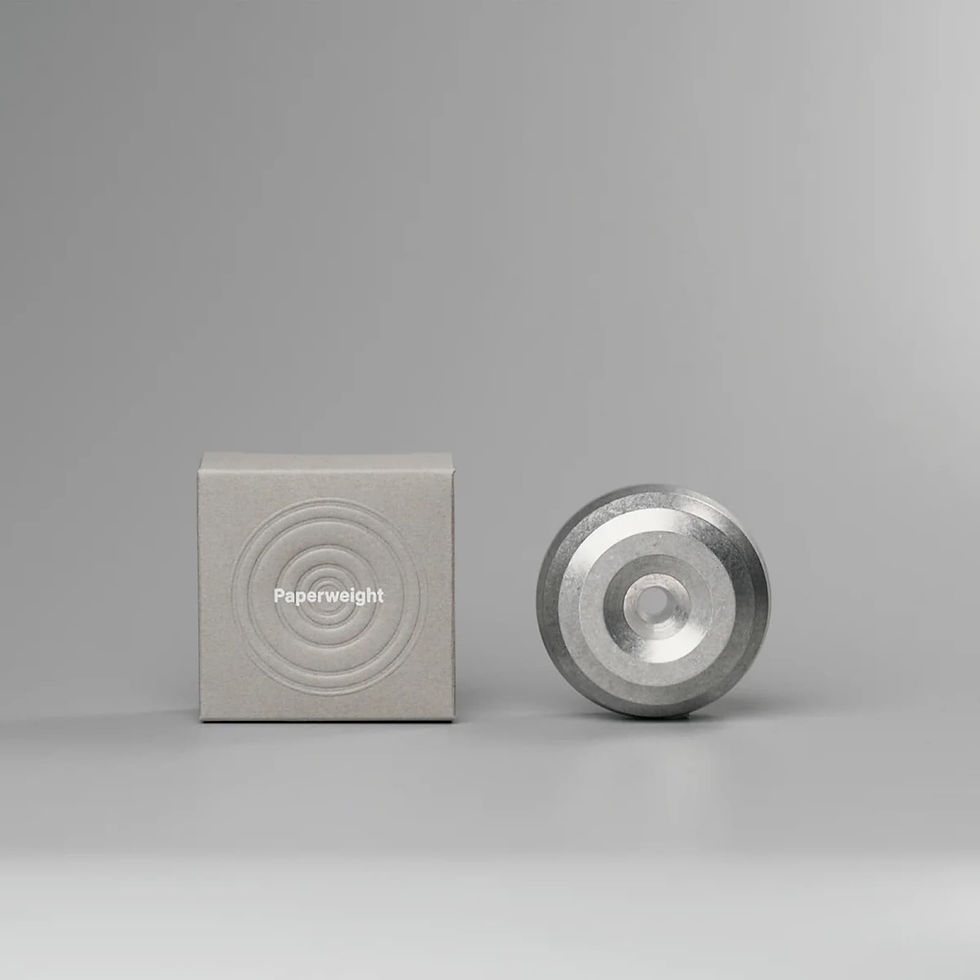 Thumbnail: Aluminium Paperweight and Pen Holder - Raw