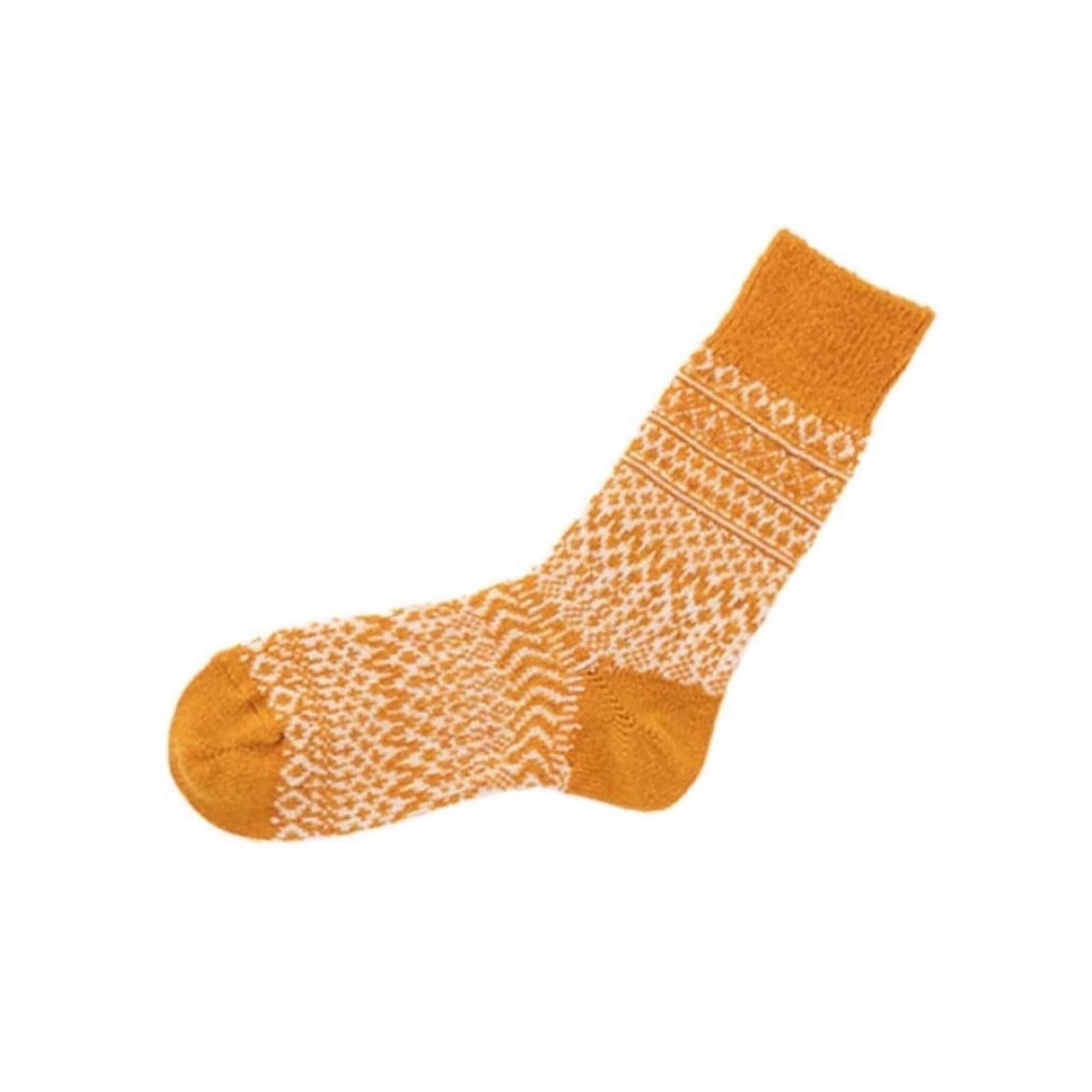 Wool Jacquard Socks - Lantern Orange