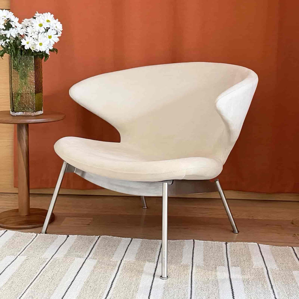 Thumbnail: Ella Lounge Chair - Ultrasuede - Clove - Stainless Steel