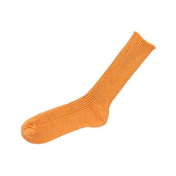Hemp Cotton Ribbed Socks - Lantern Orange