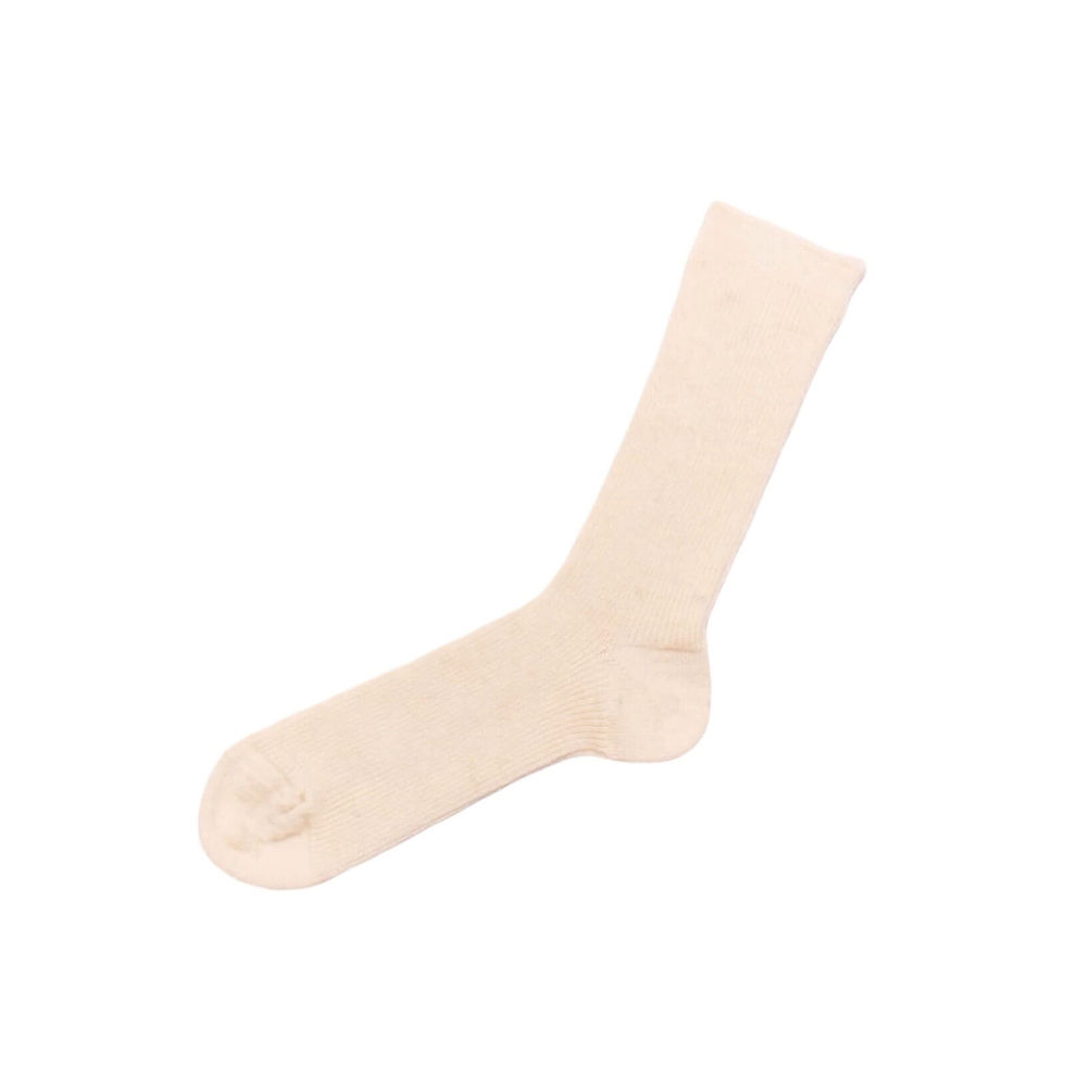 Alpaca Ribbed Socks - Ivory