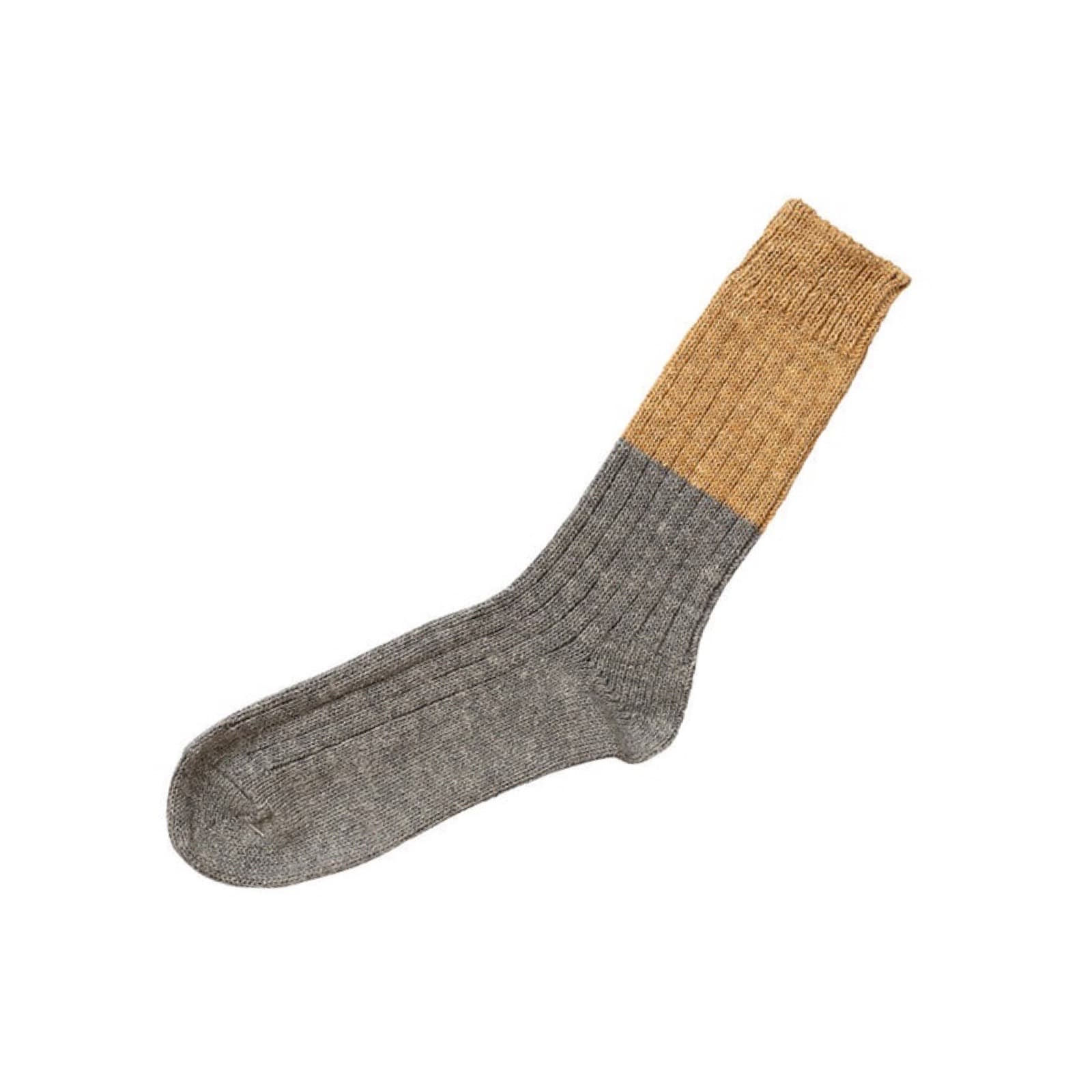 Wool Cotton Slab Socks - Boston Cream Pie