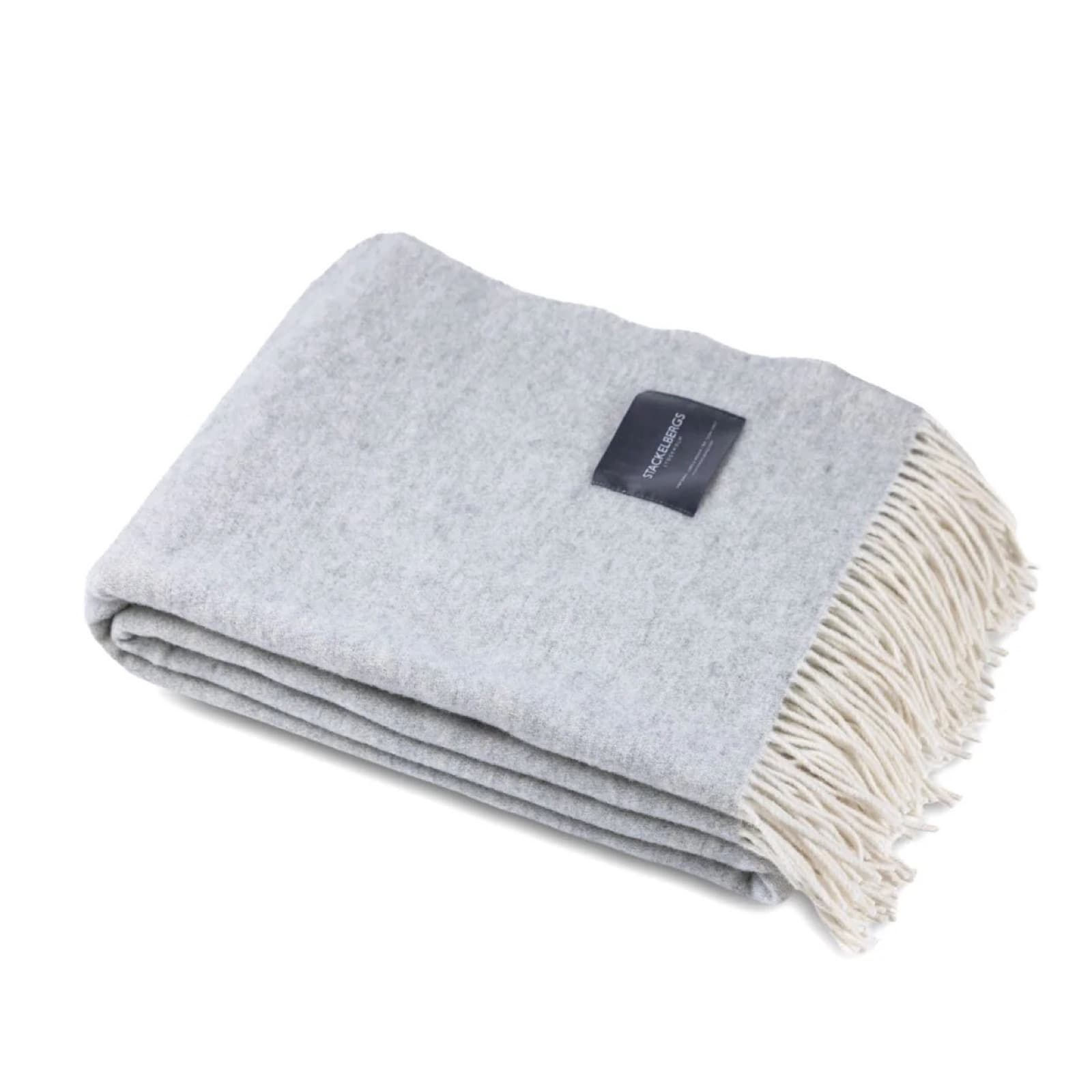 Two Tone Merino and Cashmere Blanket - Light Grey