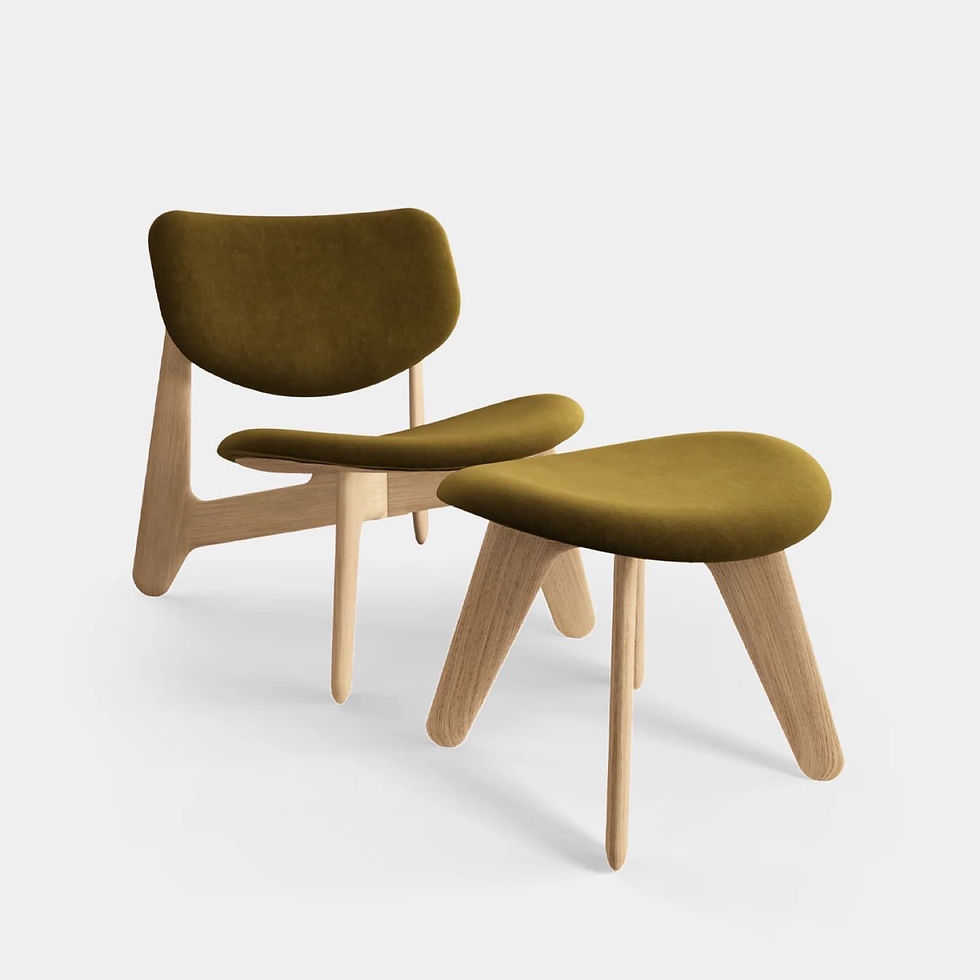 Thumbnail: Tom Dixon - Slab Ottoman - Oak/Khaki Velvet