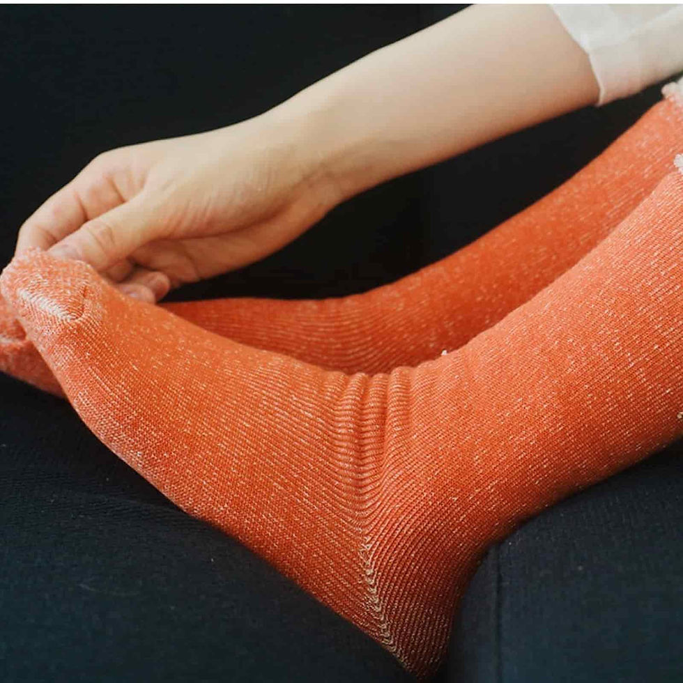 Thumbnail: Silk Cotton Lounge Socks - Beer Amber