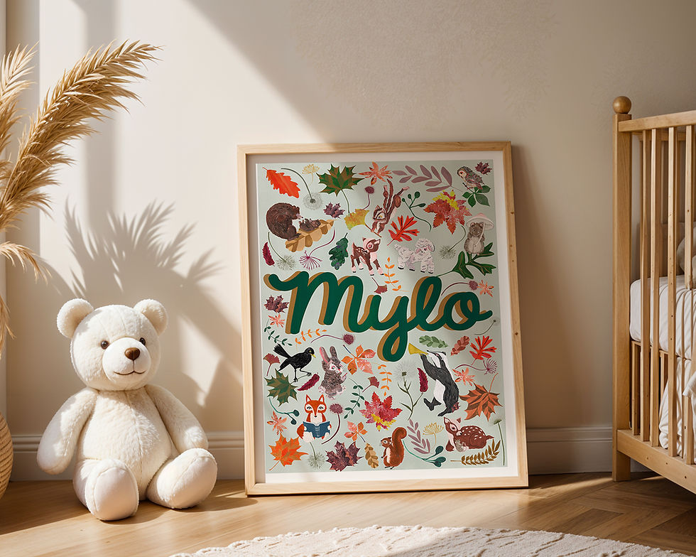 Green Woodland Name Print from £15 from Violets Print House