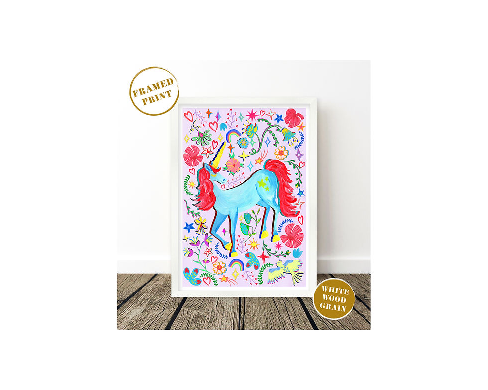 Thumbnail: magical and whimsical purple toned unicorn print set of 3, combining a unicorn name print with 2 unicorns of your choice