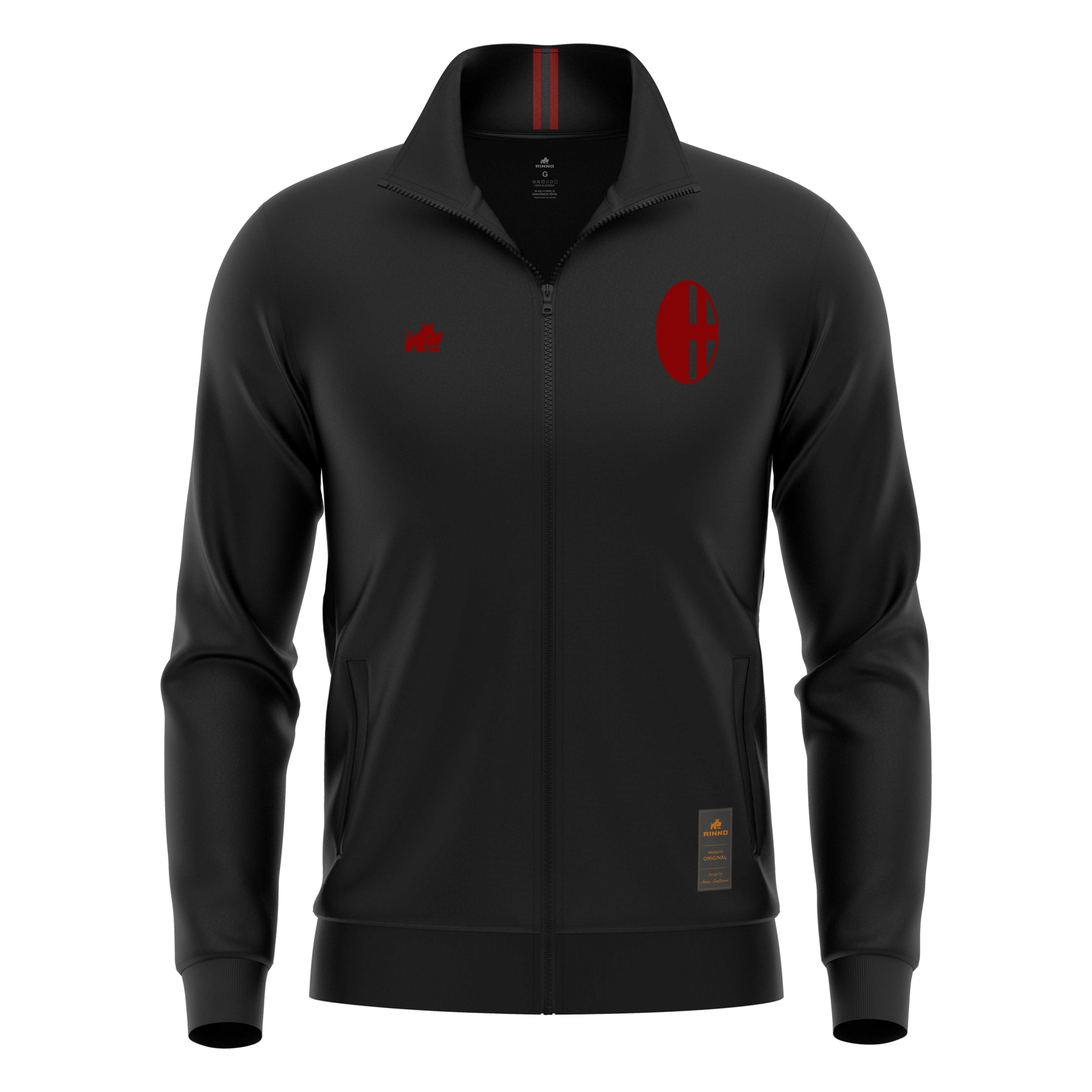 Jaqueta MilanContempor Com Bolso Rinno Clássicos Futebol