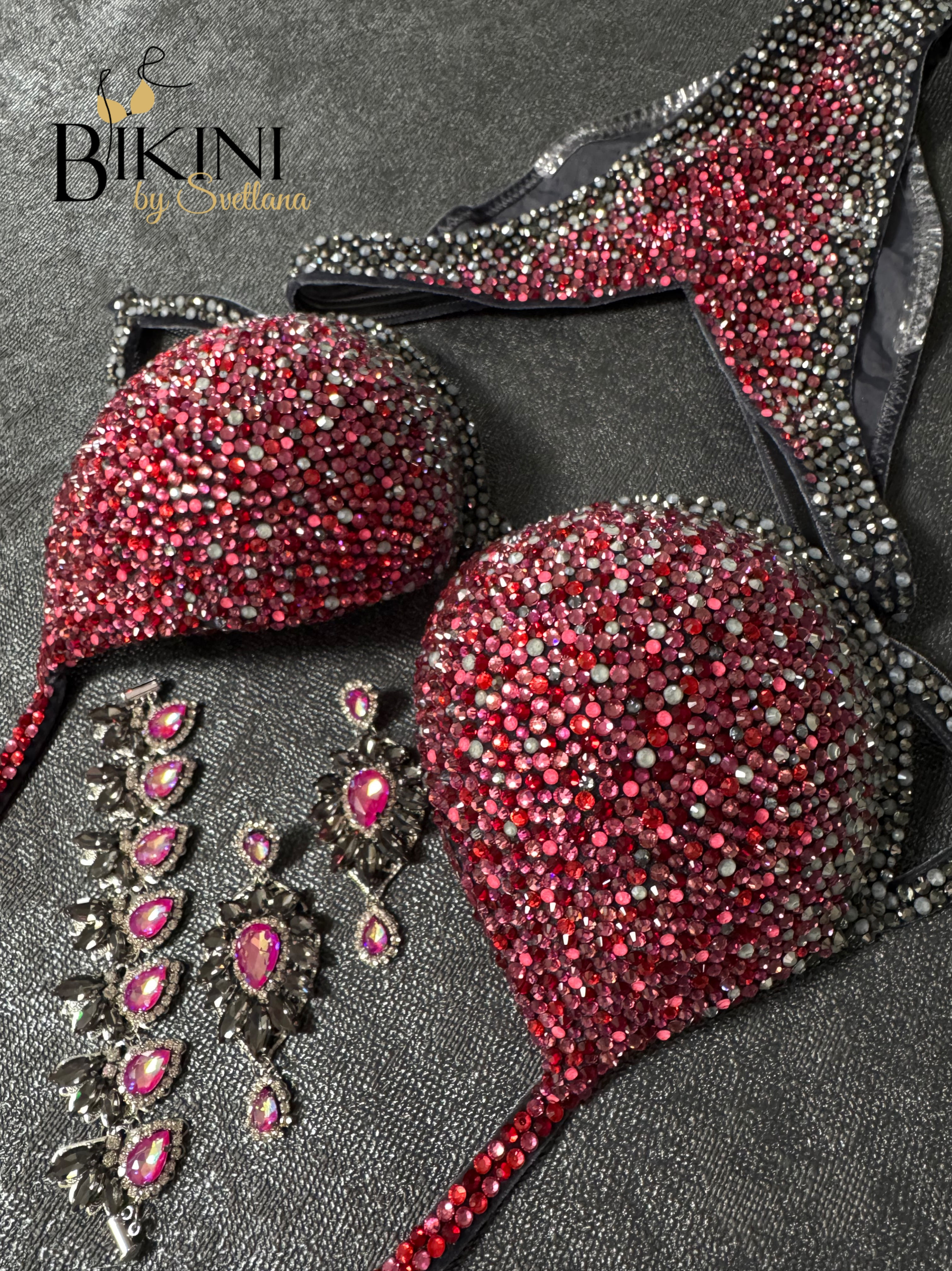 デザイン＆グラデーション・ビキニ｜バーガンディ・クォーツ Burgundy Quartz Gradient Bikini