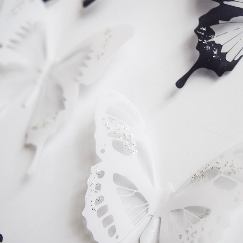 Thumbnail: 18Pcs/Set 3d Crystal Butterfly Wall Sticker Beautiful Butterflies Art Decals