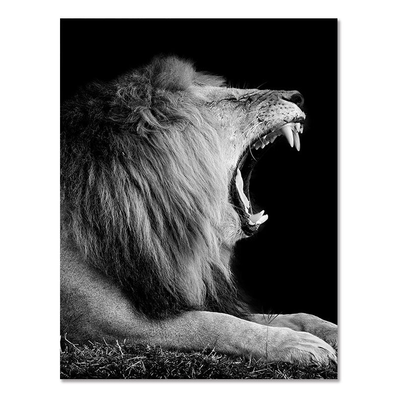 Thumbnail: Canvas Painting Animal Wall Art Lion Elephant Deer Zebra Posters and Prints