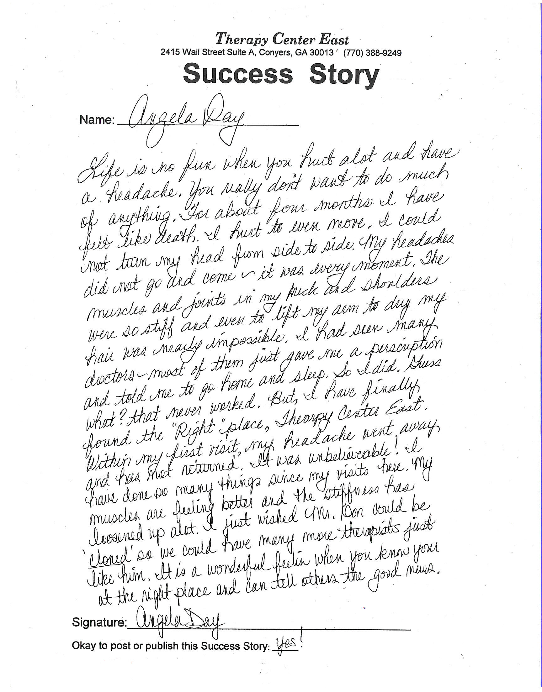Headaches Success Story