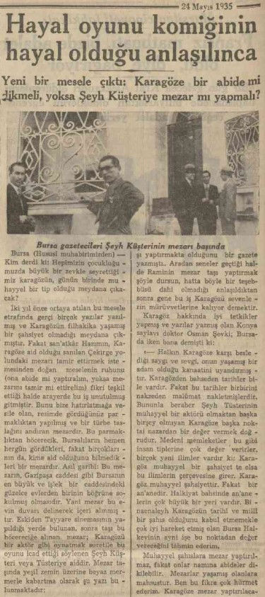 24 Mayıs 1935 Cumhuriyet Gazetesi Sayfa 12.