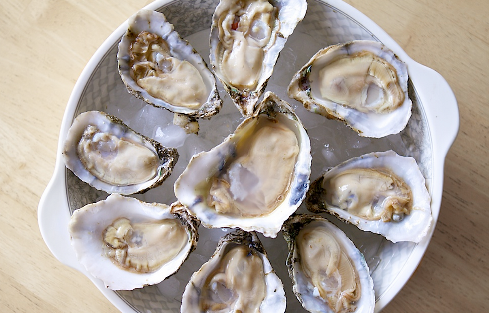 OYSTERS ON THE HALF SHELL