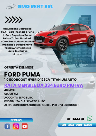 Ford Puma 2025 long-term rental