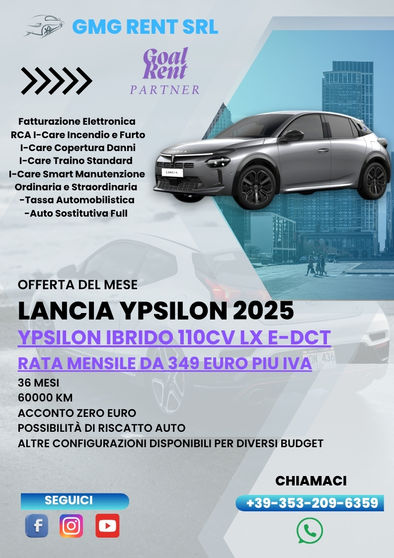 Lancia Ypsilon 2025 long term rental