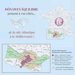 carte des zones d'intervention de Dônawen Équilibre