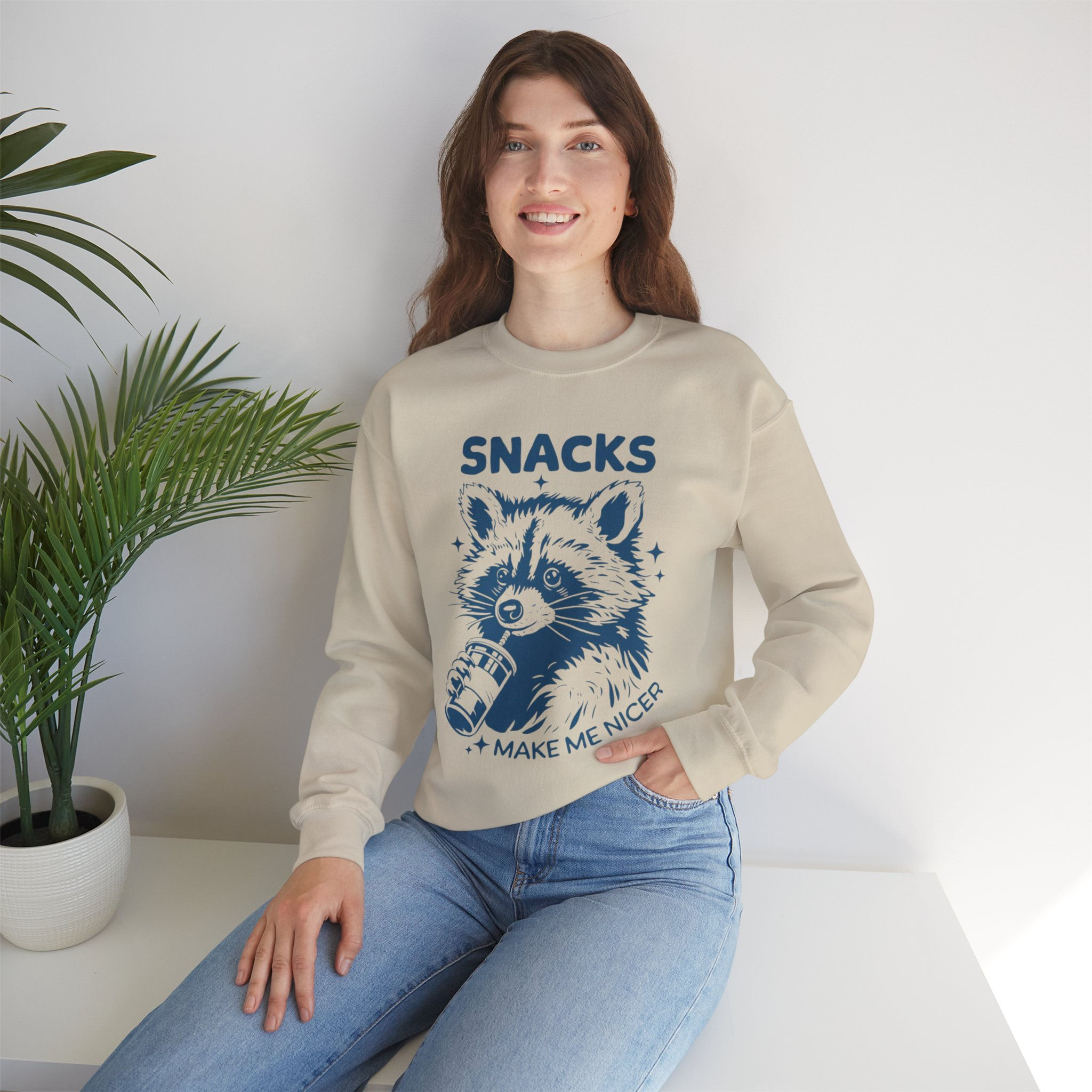 Snacks Make Me Nicer Crewneck Sweatshirt