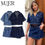 Miniatura: MUJER 2025 Women's Shirt Set Blue Denim Shirts for Women Summer Cropped Shirts a