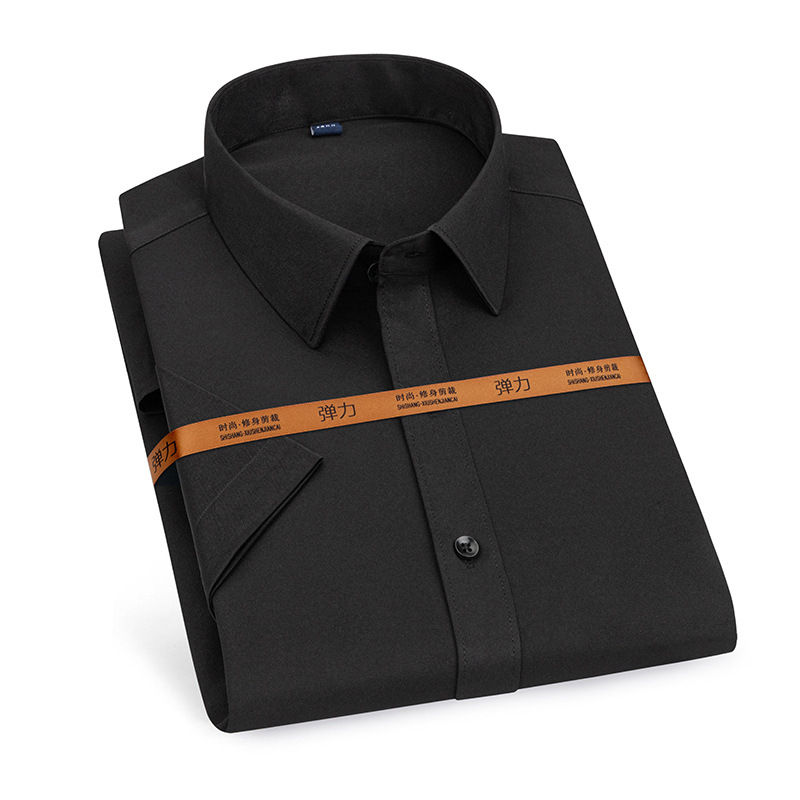 Miniatura: Men's short-sleeved shirt Business casual tooling solid color high-quality non-i
