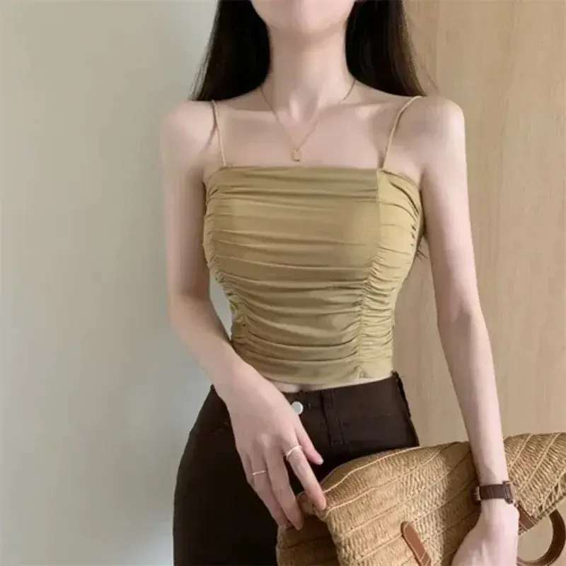 Miniatura: Top Women Sexy Shirts Sleeveless Tube Tops Girls Tops With Suspenders Lady White