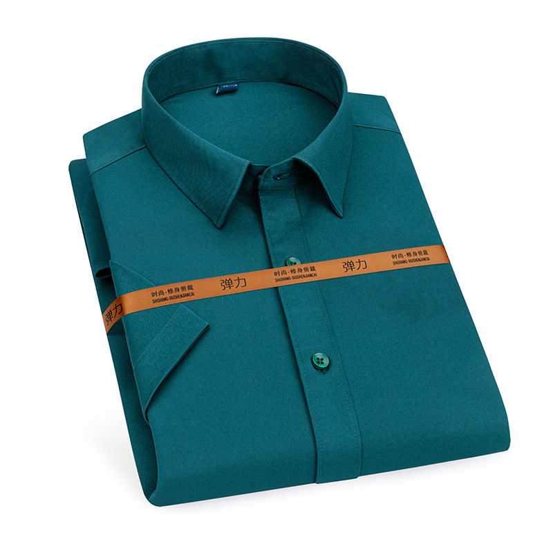 Miniatura: Men's short-sleeved shirt Business casual tooling solid color high-quality non-i
