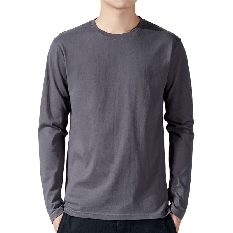 Miniatura: T Shirt For Men Cotton Long Sleeve T-shirts Solid Color Men's Clothing Full Leng