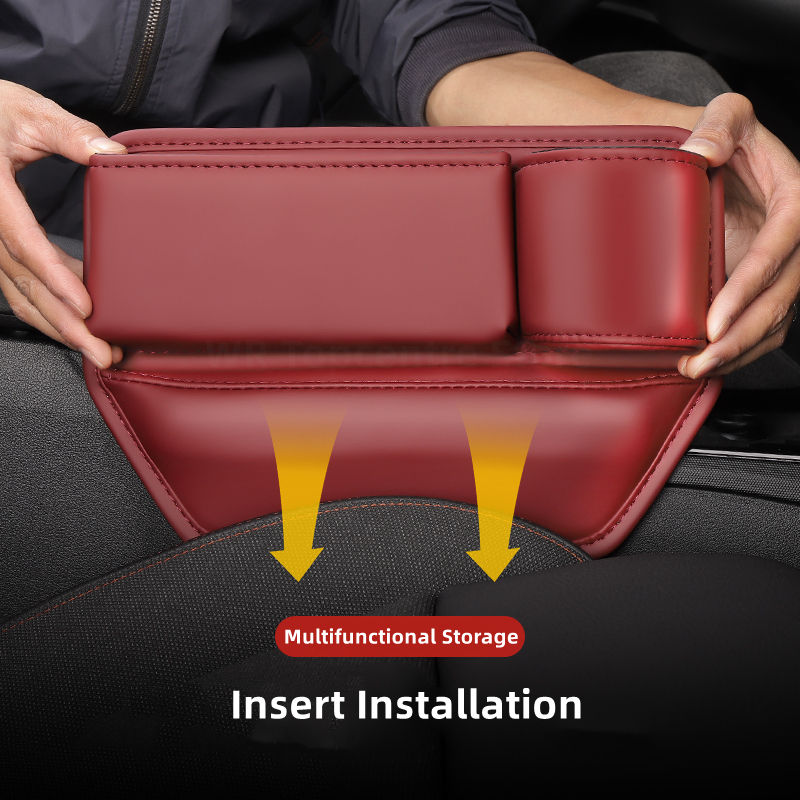 Miniatura: Organizador de cuero para espacios de asiento de automóvil, consola multifunción
