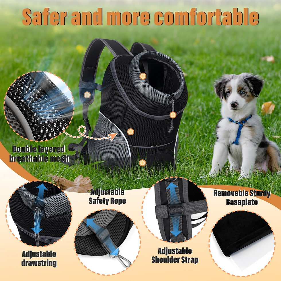 Miniatura: Pet Backpack Carrier for Small Dogs & Cats - Front-Folded Travel Backpack with V