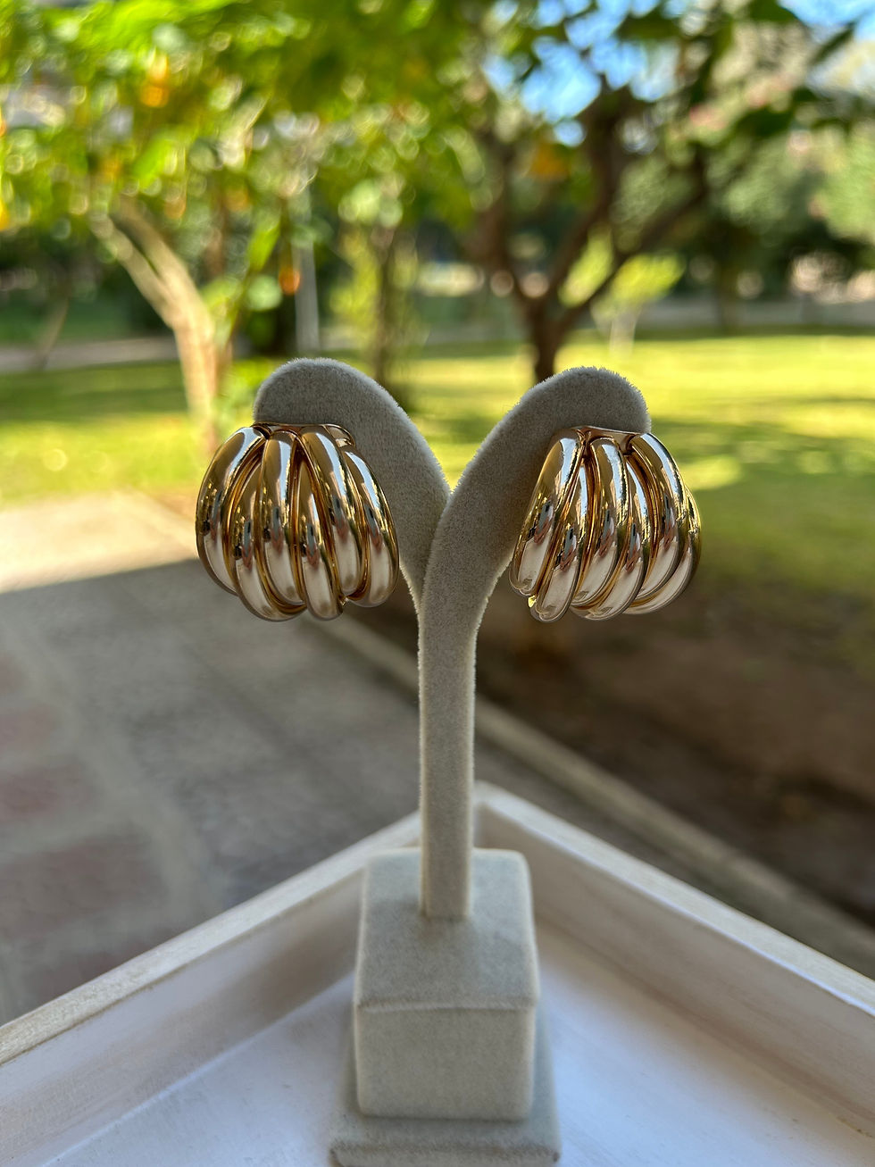 Çelik Gold 6 Sıralı Küpe (Çift)