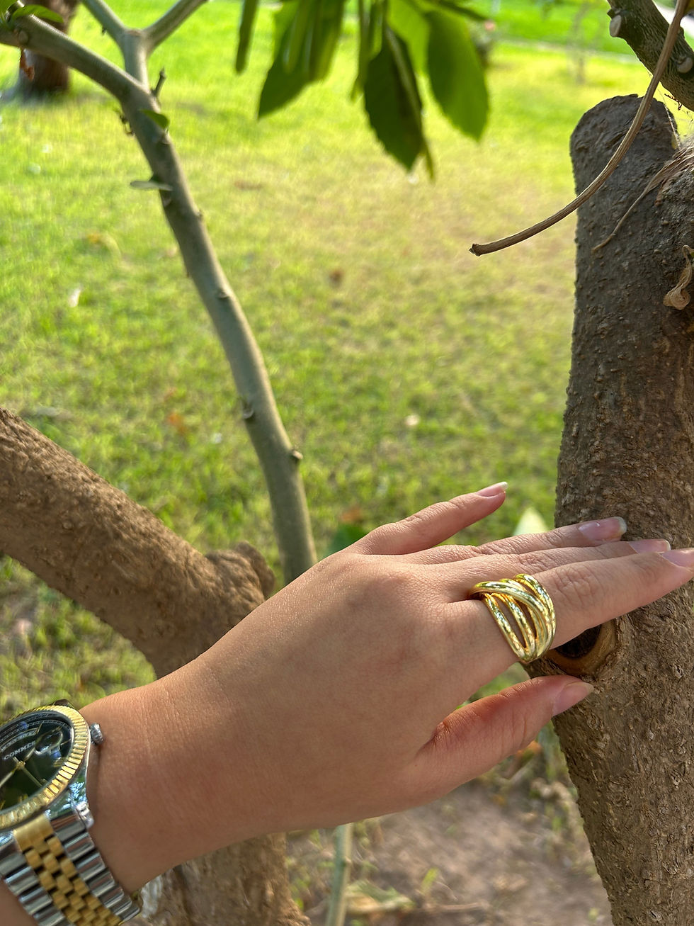 Çelik Gold Burgu Ayarlanabilir Yüzük