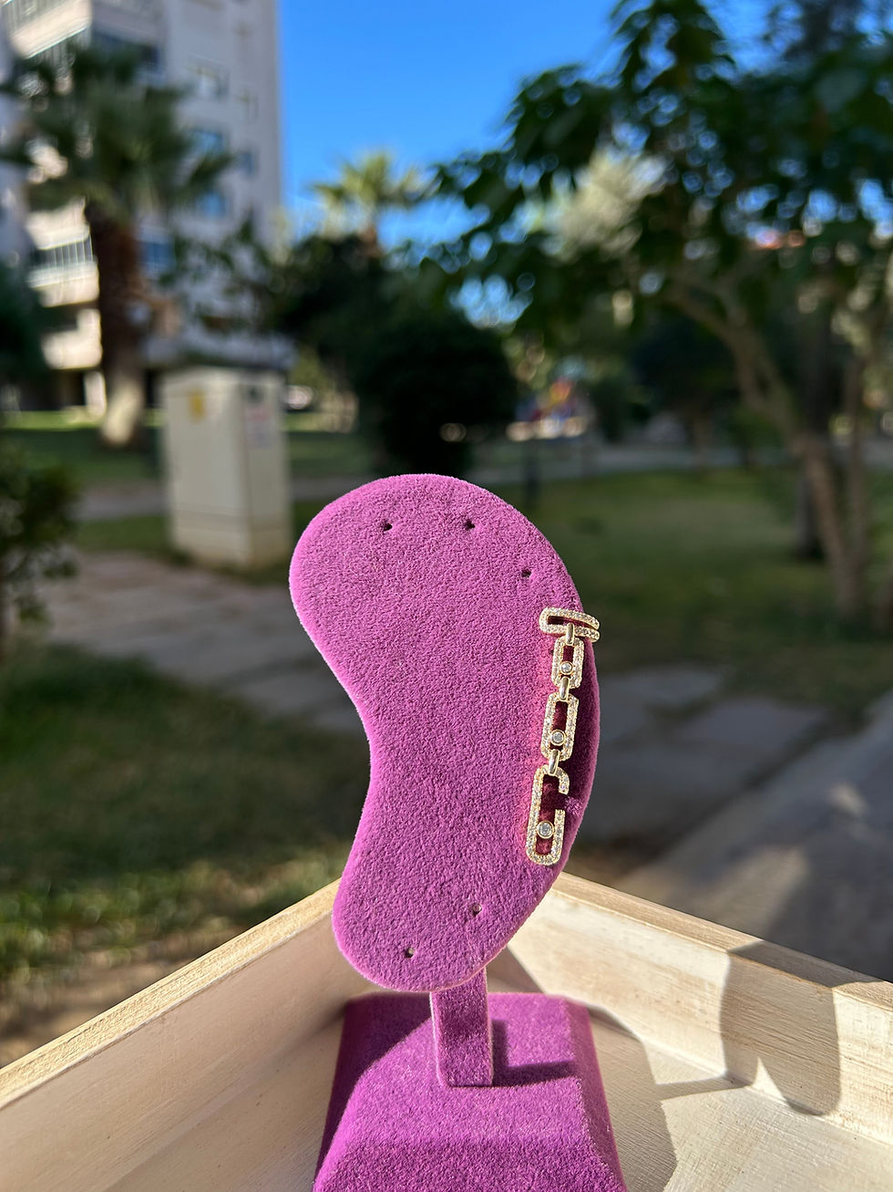 VIP Çelik Gold "Mess" Küpe&Earcuff (Tek)