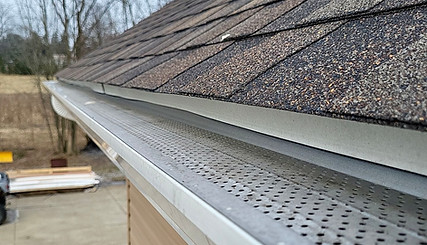 Gutter guards installed on gutters.