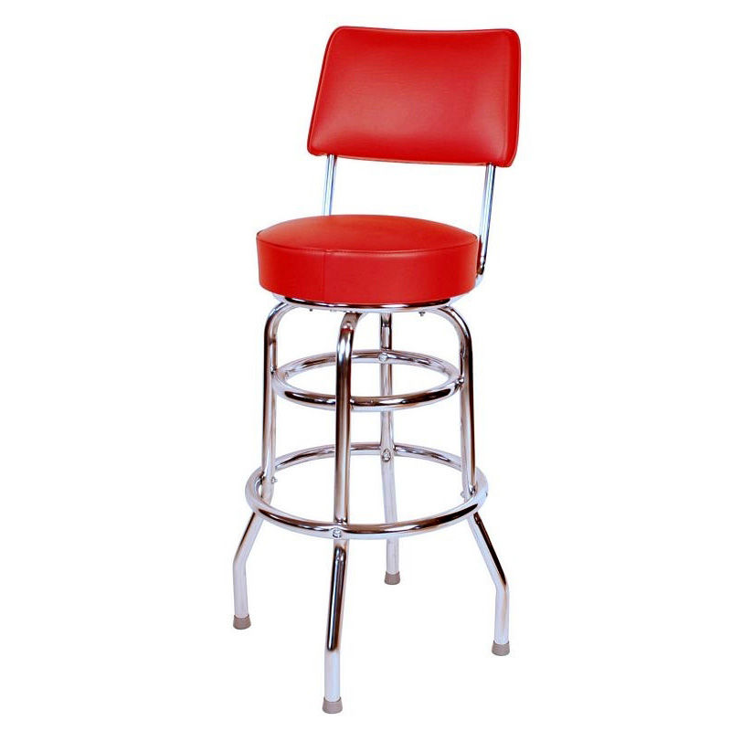 Thumbnail: Double Ring Bar Stool with Back