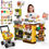 Thumbnail: deAO Supermarket Playset with Kids Shopping Cart,Cash Register - Kids Grocery S