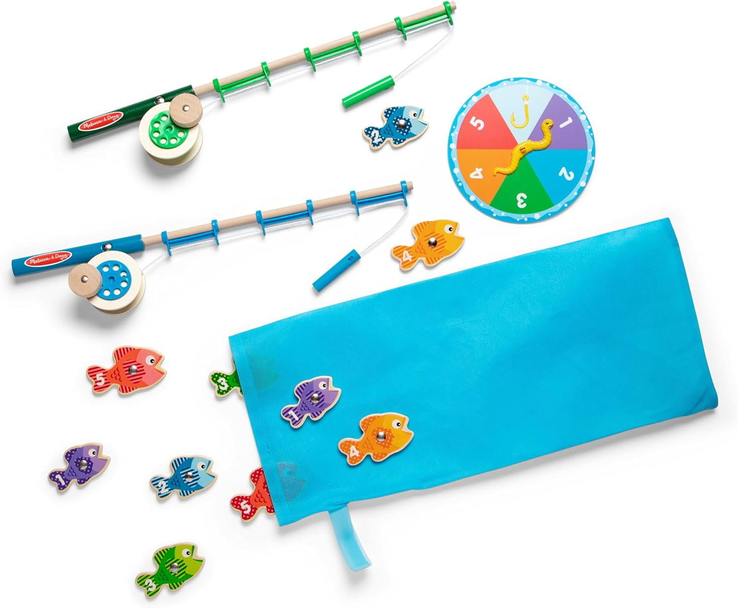Melissa & Doug Catch & Count Wooden Fishing Game With 2 Magnetic Rods