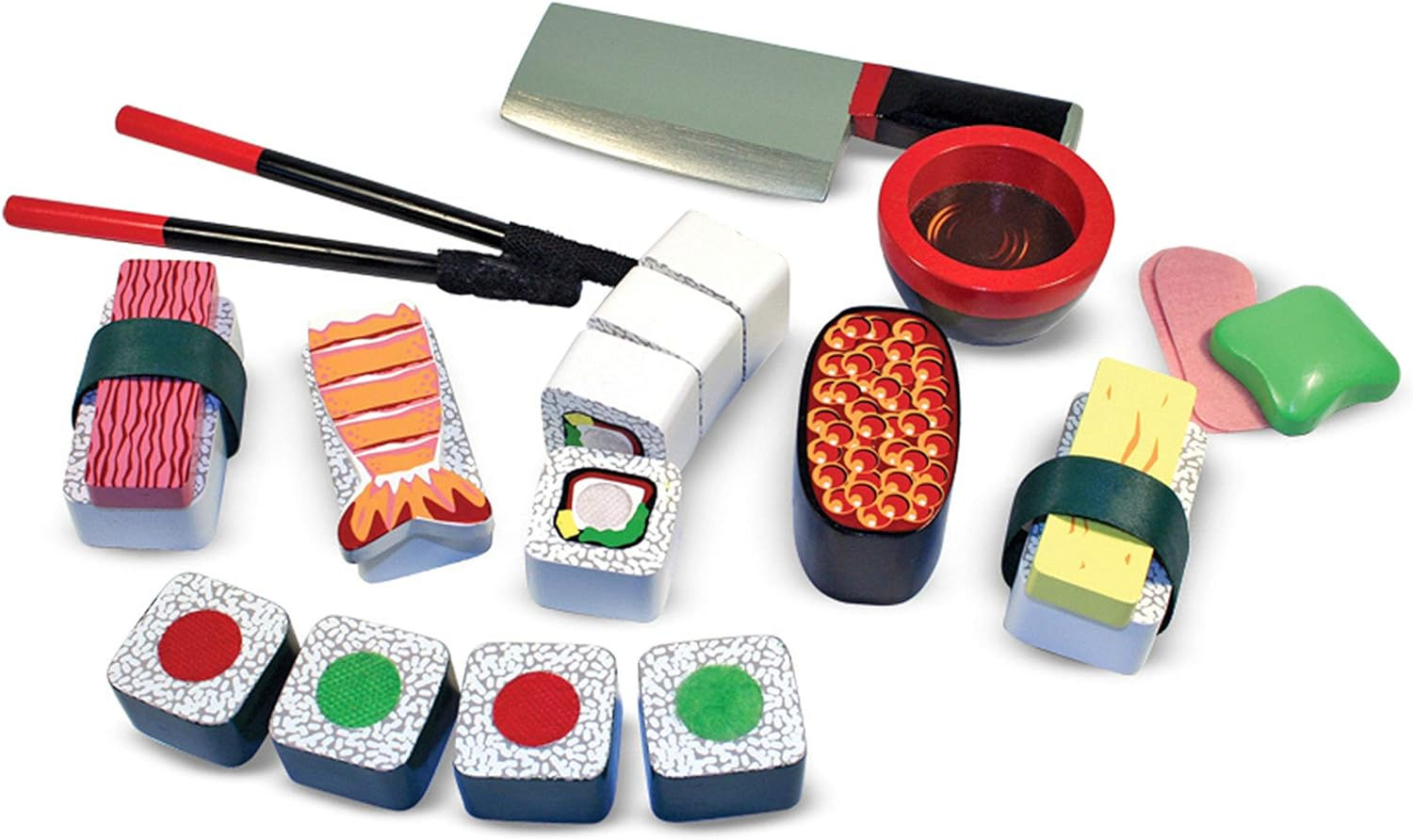 Melissa & Doug Sushi Slicing Play Food Set - Pretend Play Kitchen Toys, Wooden