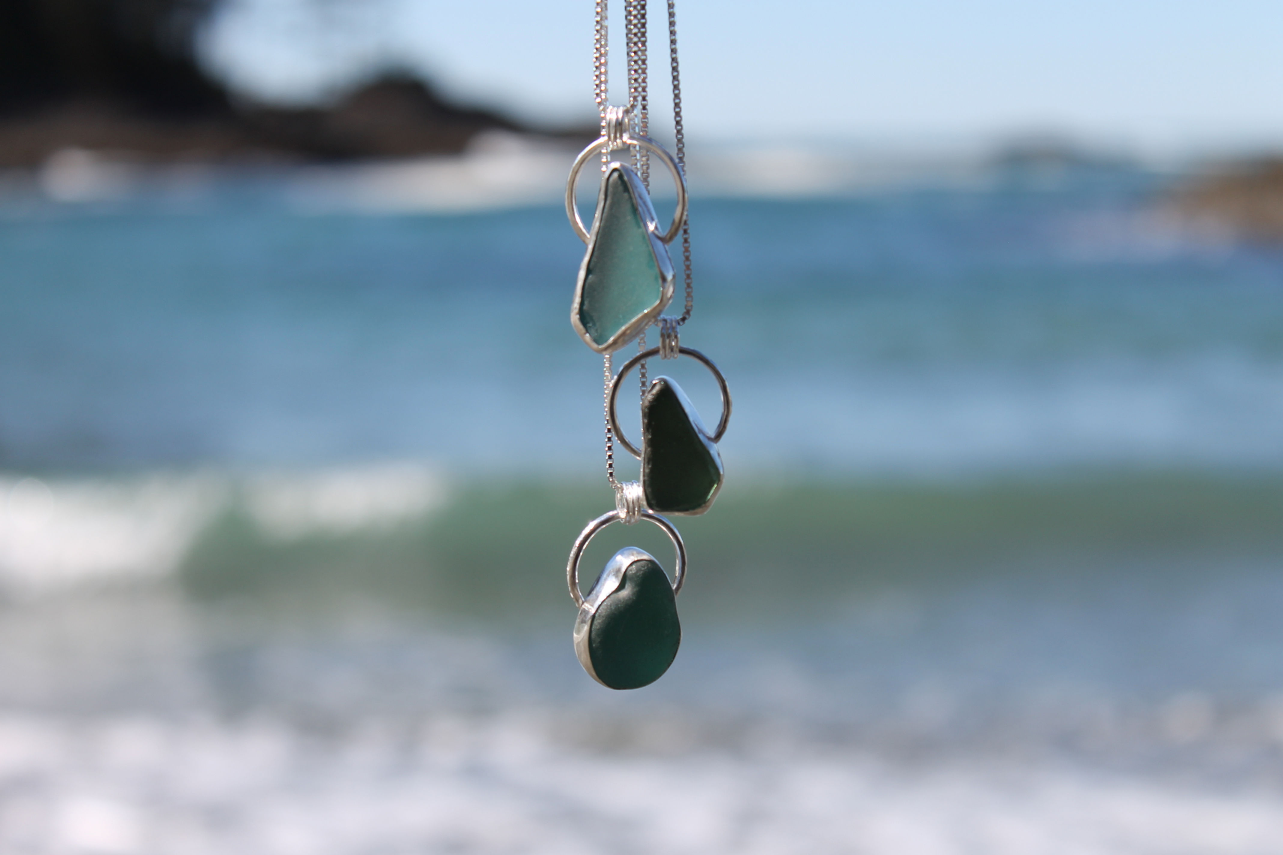 Custom Bezel Set Sea Glass Pendant
