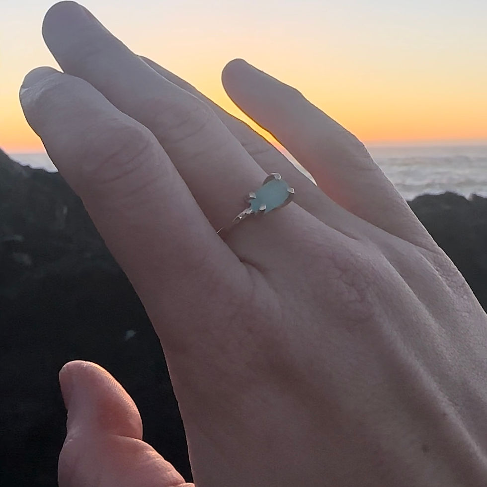 Thumbnail: Barkley Sea Glass Ring in Gold Filled