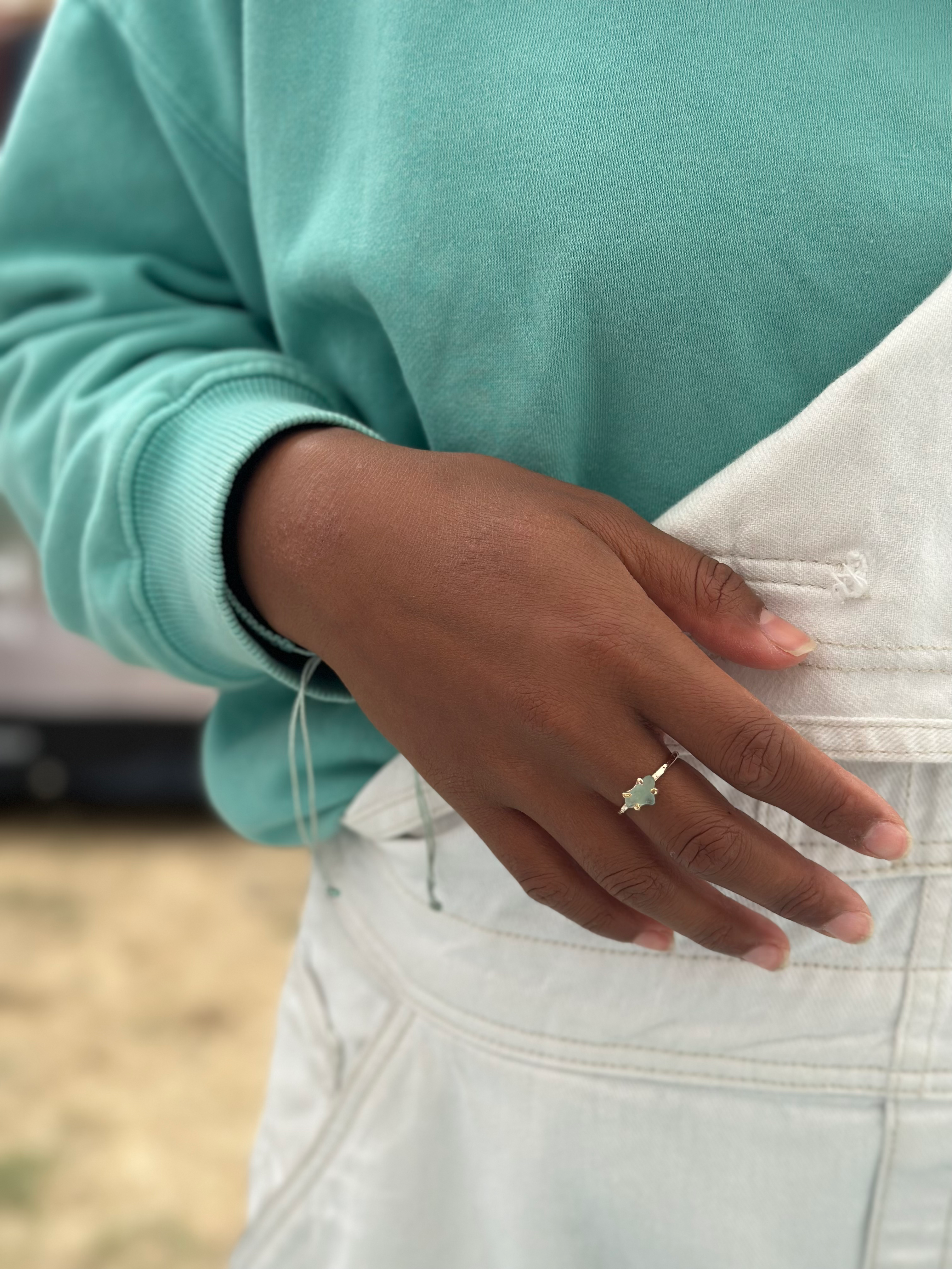 $44.00 - Barkley Sea Glass Ring in Gold Filled