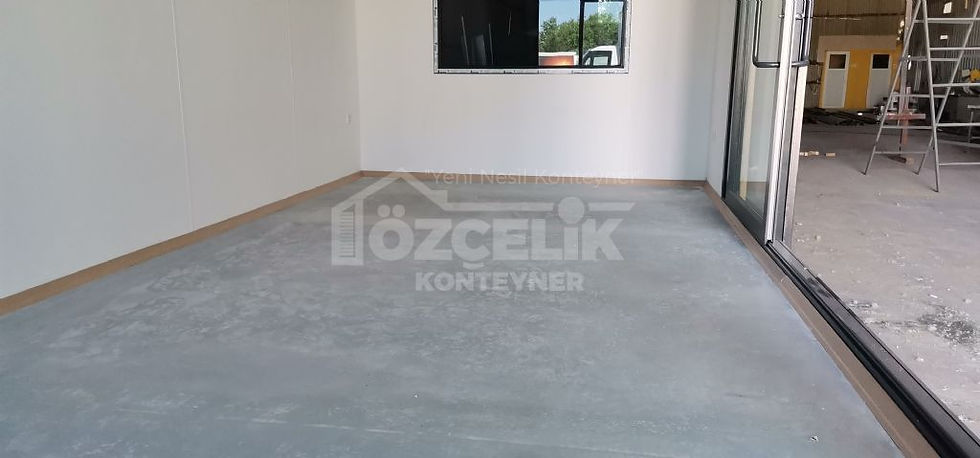 Küçük resim: Laminant parke zeminli prefabrik ofis konteyner iç görünüm